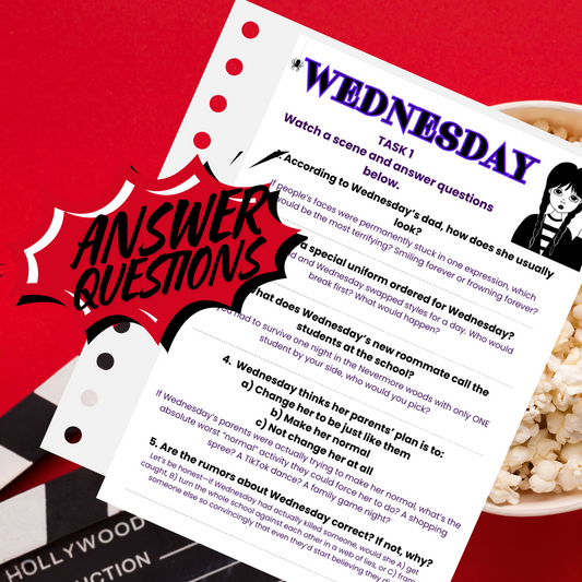 Unleash The Thrill: "Wednesday" Movie-Based Worksheet