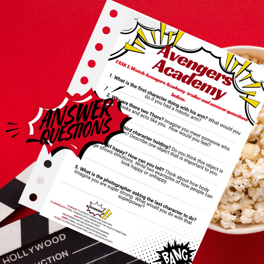 Superheroes in Action: "Marvel Avengers Academy" Movie Trailer Worksheet